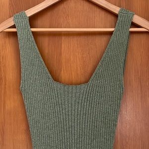 Green cutout back Anthropologie sweater dress